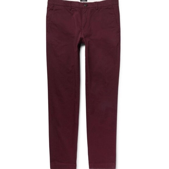 Club Monaco - Connor Slim-Fit Cotton-Blend Twill Chinos - Burgundy - Picture 3 of 4